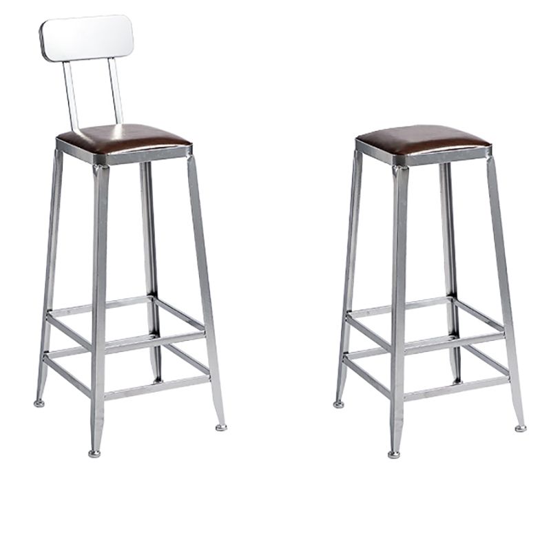 Industrial Leather Bar and Counter Stool Metal Stool with 4 Legs