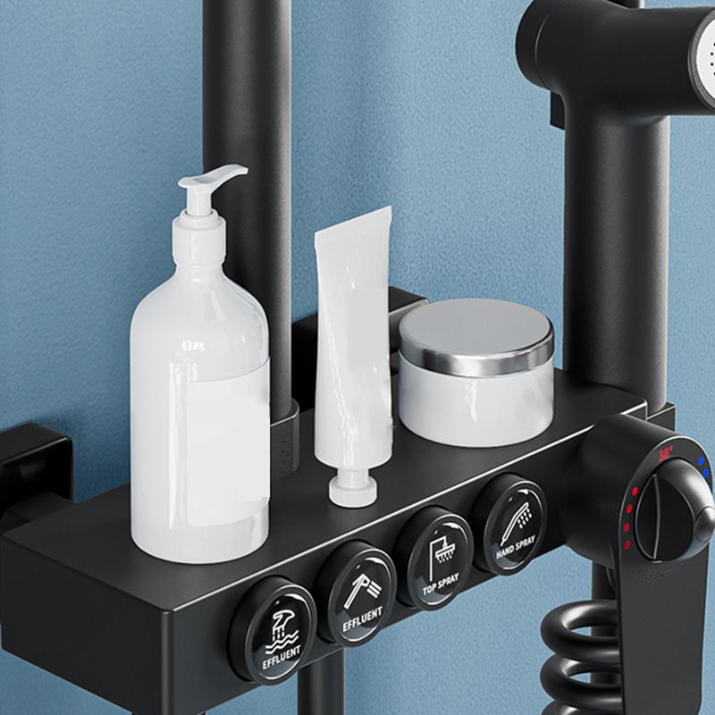 Modern Style Shower System Copper Spot Resist Rectangle Wall Mounted Shower System