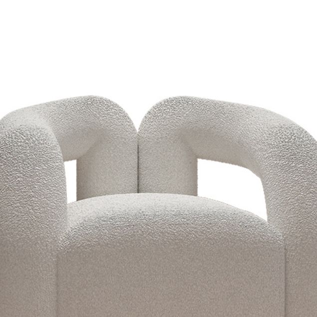Contemporary White Sofa with Tuxedo Arm and Tight Back in Wool