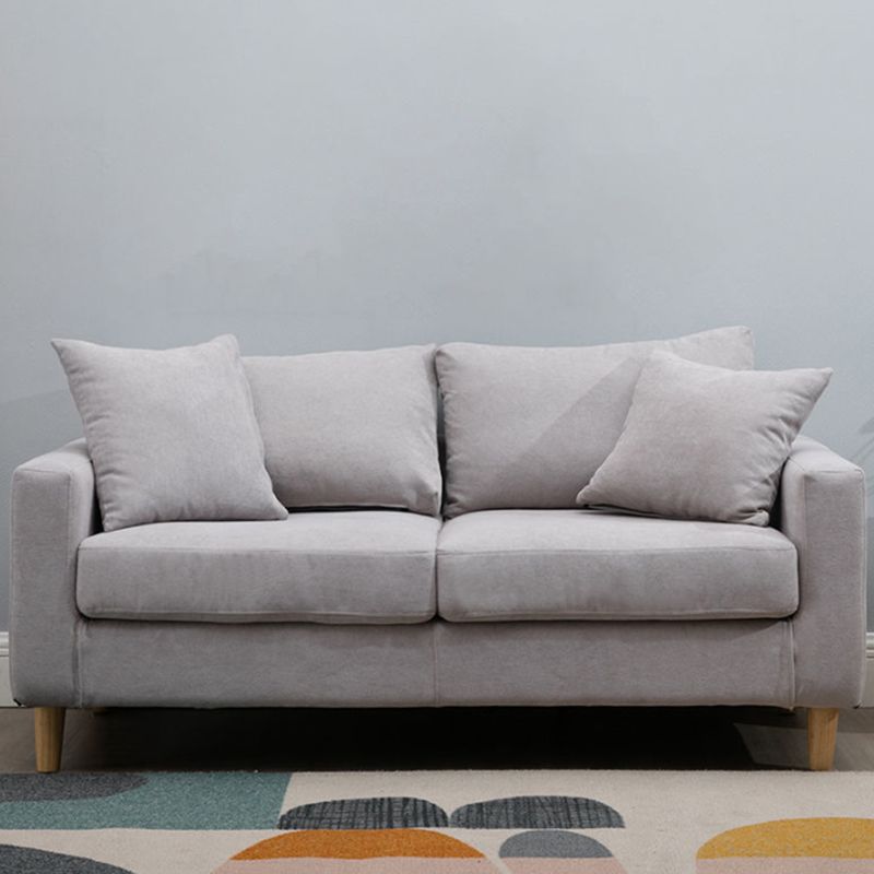Loose Back Square Arm Sofa 2-Seater Fabric Cushions Loveseat with Storage