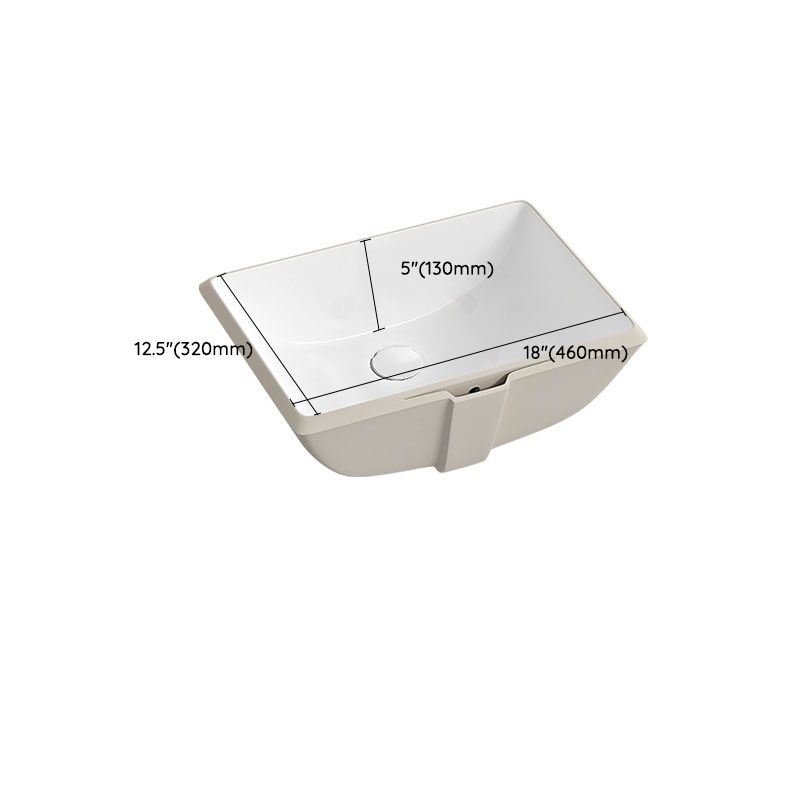 Traditional Undermount Bathroom Sink Porcelain with Pop-Up Drain Vessel