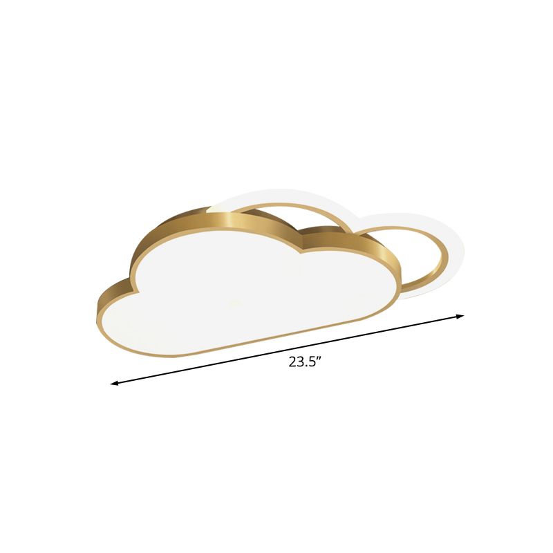 Einfachheit Cloud Form Flush Beleuchtung Acryl LED Schlafzimmer Decken Flush Mount in Gold