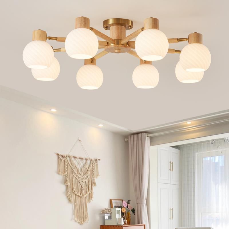 Wood Chandelier Light Modern Style Chandelier Pendant Light for Dining Room