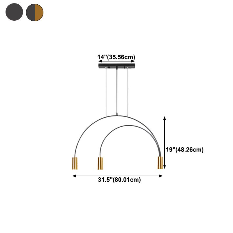 Metal Cylindrical Shade Island Pendant Modern Style Multi Light Island Lighting