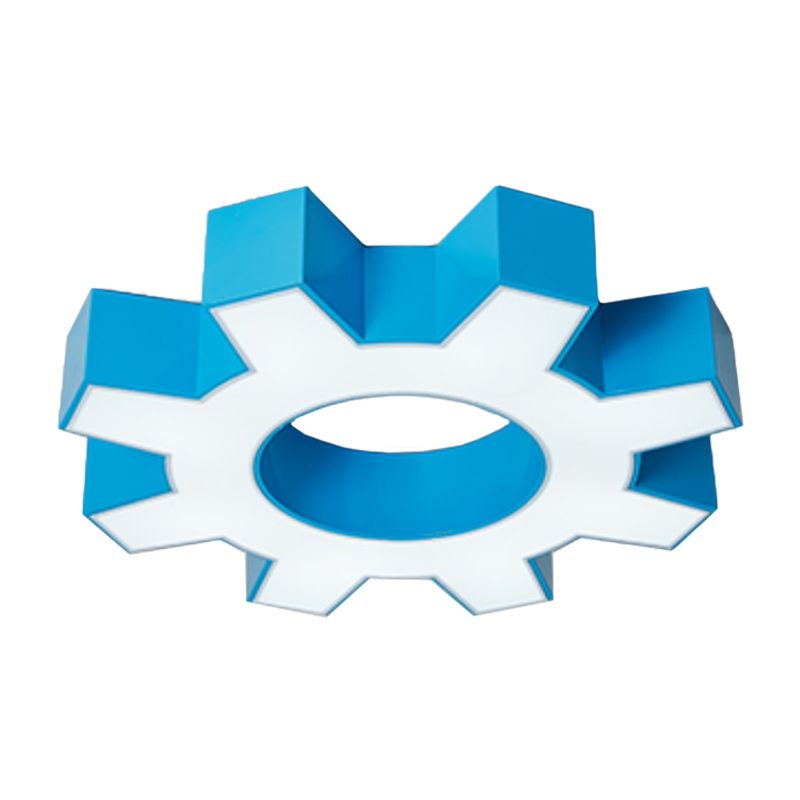 Hollow-Out Gear Acrylic Flush Mount Lamp Modernism Red/Yellow/Green LED Ceiling Light Fixture