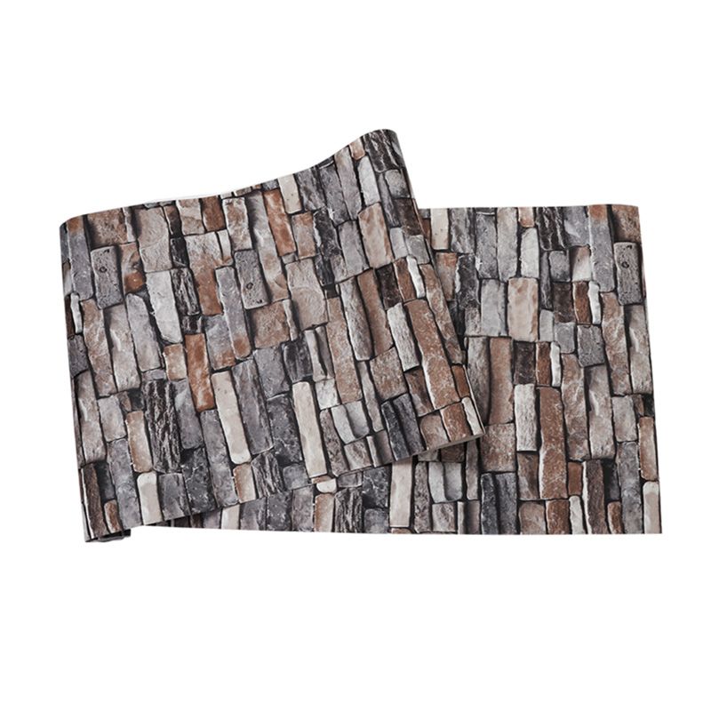 Rouleau de papier peint en brique empilée, décoration murale industrielle de couleur naturelle, 57,1 pieds carrés, pour café, non collé