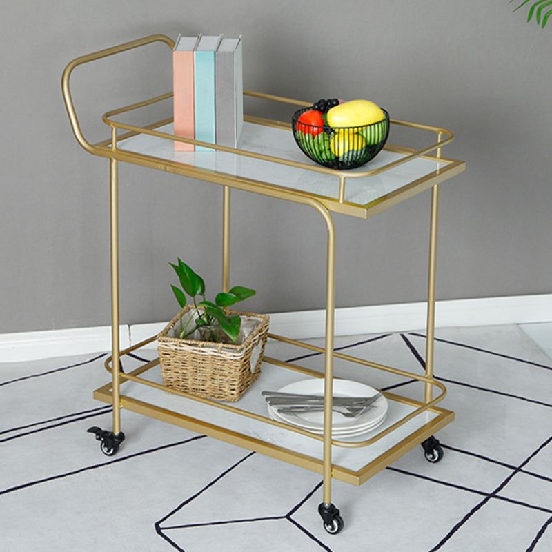 34.65" High Modern Style Prep Table Rolling Metal Prep Table for Kitchen