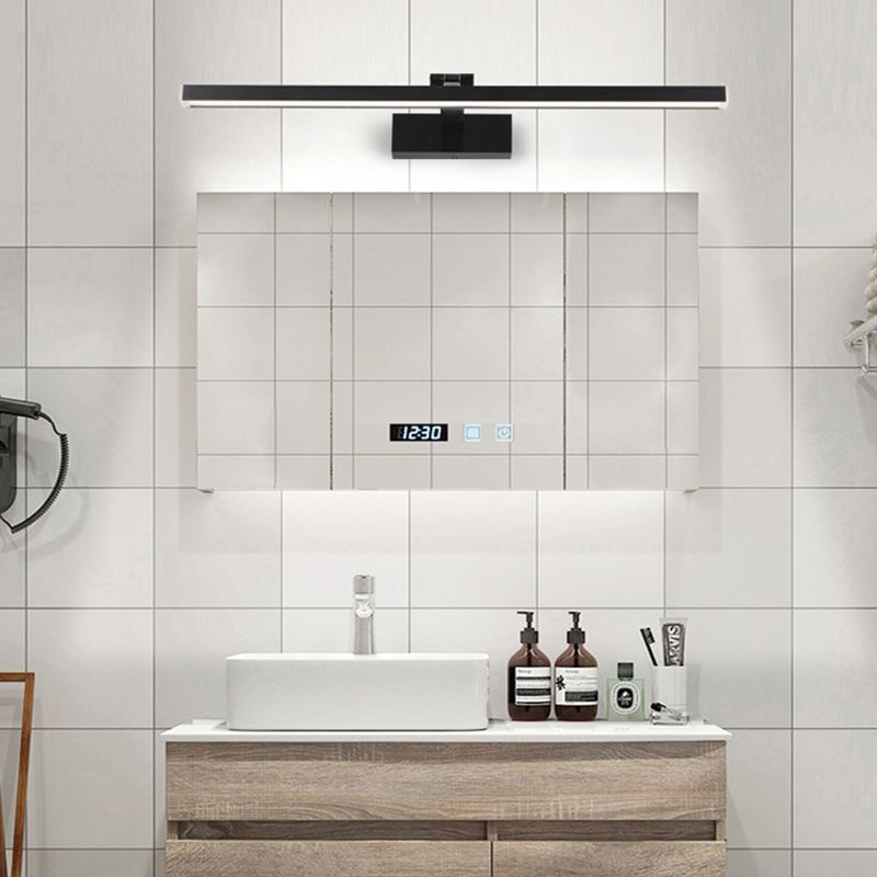 Moderner Stil linearer Wandleuchten Beleuchtung Metall LED Badezimmer Wandleuchte in Schwarz