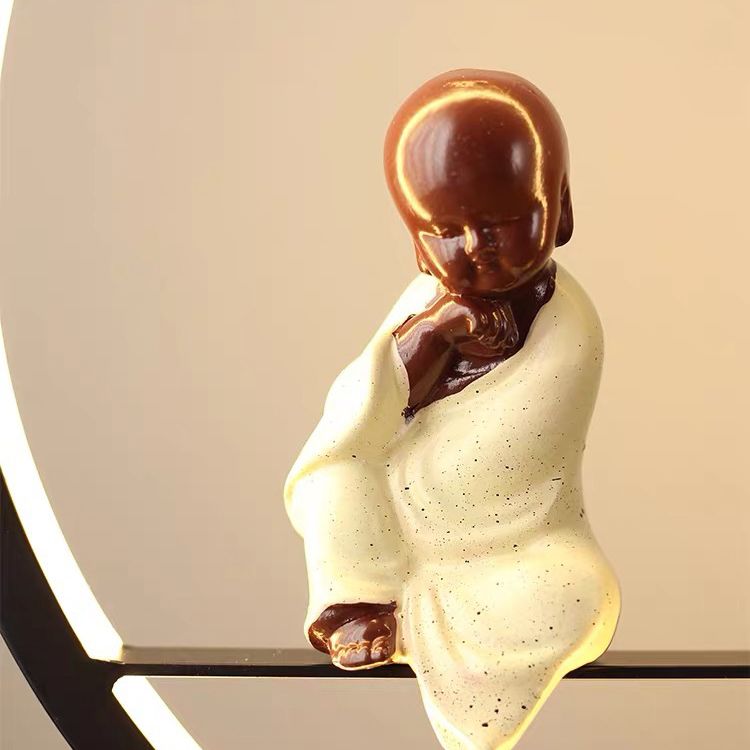 Lámpara de mesa de 1 círculo de 1 luz lámparas de mesita de noche contemporánea para dormitorio