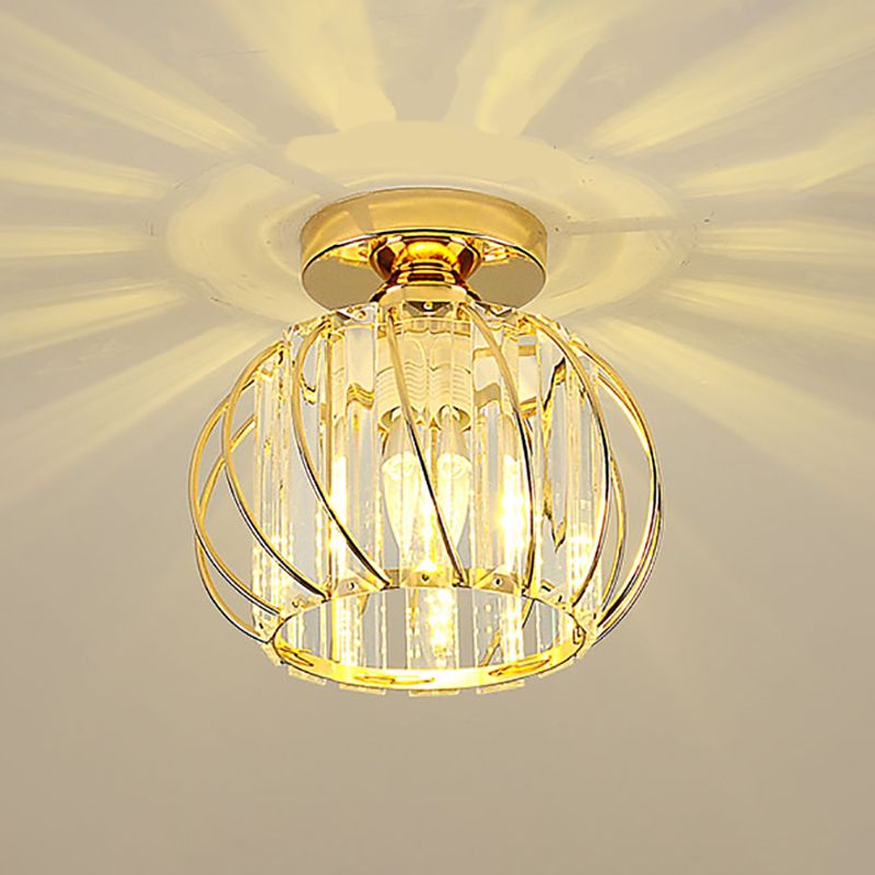 Luminaire de plafond de lanterne de Style moderne, luminaire de plafond d'allée en cristal