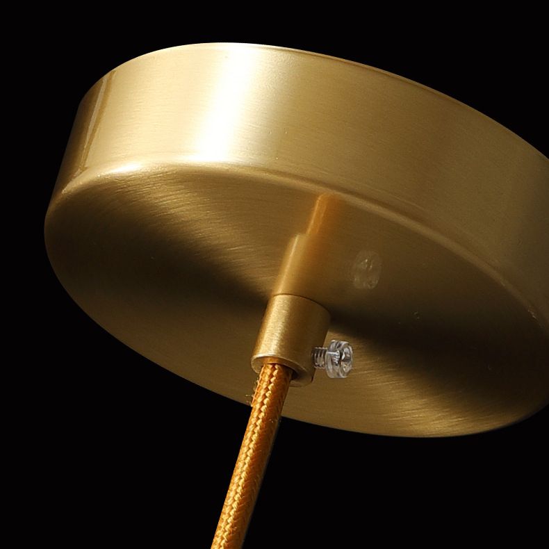 Crystal Block Mini Pendant Lighting Simplicity Brass LED Hanging Light for Bedroom