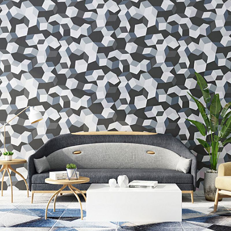 Nordic Color Block Wallpaper Roll in Natural Color for Living Room, 33 ft x 20.5 in, Peel and Stick