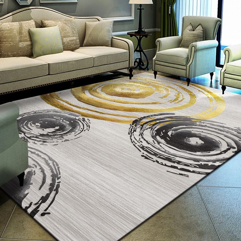 Unique Geometrical Print Rug Multi Color Modern Carpet Synthetics Stain Resistant Washable Non-Slip Backing Rug for Home