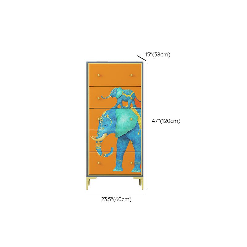 Glam Vertical Storage Chest Wooden Lingerie Chest with Drawers