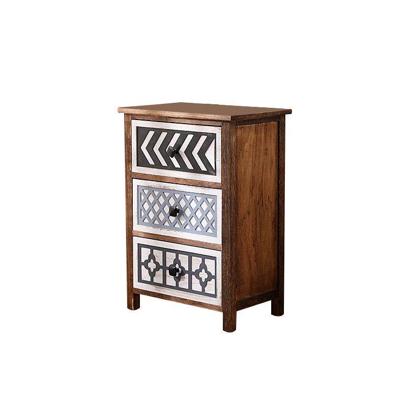 Vertical Wooden Storage Chest Dresser Traditional Lingerie Chest with Drawers