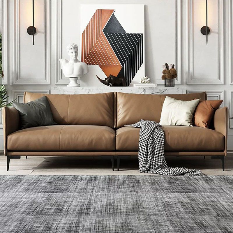 Holzleder-/Kuhläden -braunes rechteckiges Sofa mit Latexpolsterung