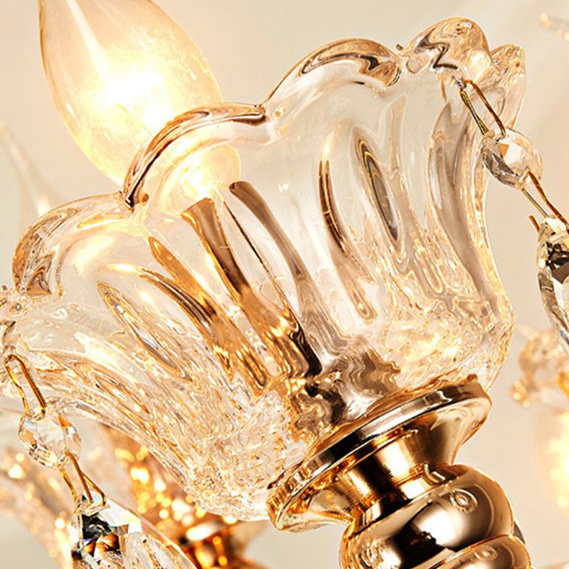 Crimle Crystal Hanging Light European Style Chandelier Lighting pour le salon