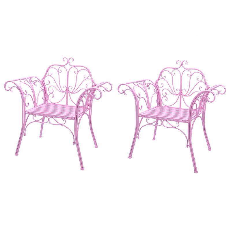 1/2/3 Pcs Metal Pink Dining Set Contemporary Square Dining Table Set