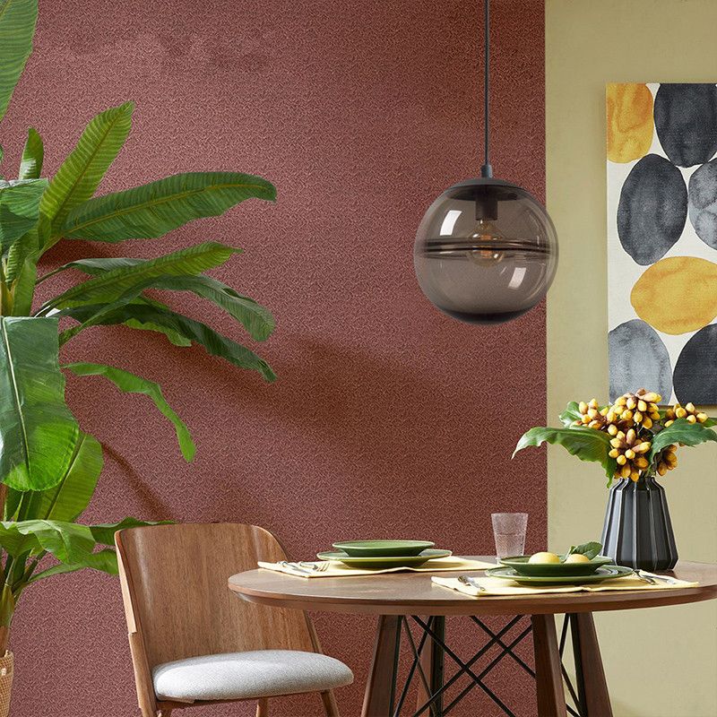 Globe Hanging Ceiling Light Contemporary Blue/Coffee Glass 1 Light Dining Room Pendant Light