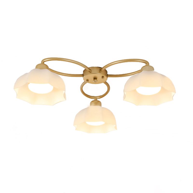 Nordic Style Ceiling Light Dome Shape Ceiling Lamp with Glass Shade for Living Room