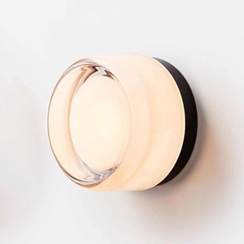 Contemporary Single Silver Wall Mounted Sconce Glass LED Statement Wall Light