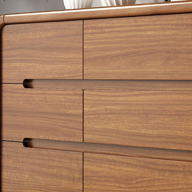 Contemporary Wooden Storage Chest Home Chest in Brown with Drawers