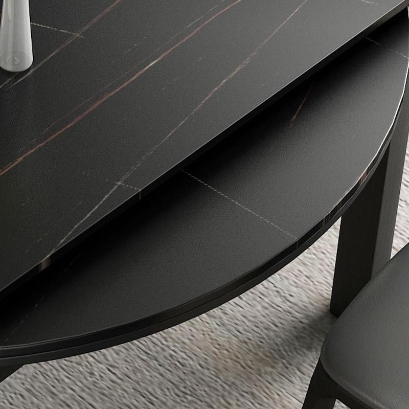 Stone Top Dining Table Contemporary Round Dining Table with 4 Legs