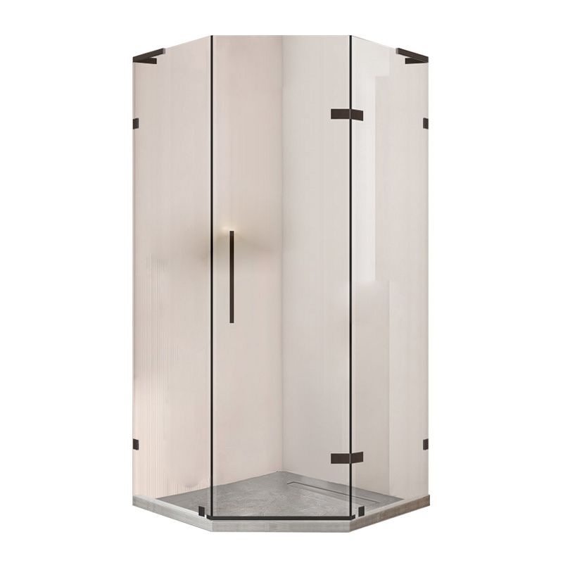Black Semi Frameless Glass Shower Door Hinged Shower Bath Door