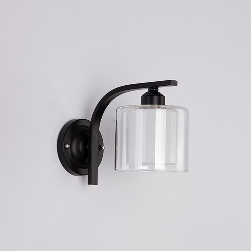 Hedendaagse stijl cilinder wand gemonteerd lichtglas 1 licht wandlamp barmonus