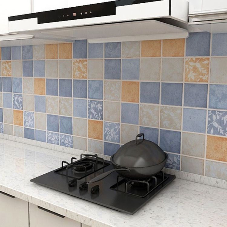 Grid Mosaic Peel & Stick Tile Water-resistant Kitchen Backsplash Wallpaper