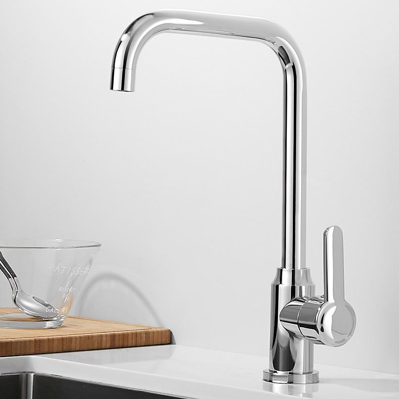 Modern Bridge Faucet Stainless Steel with Handles and Supply Lines Kitchen Sink Faucet