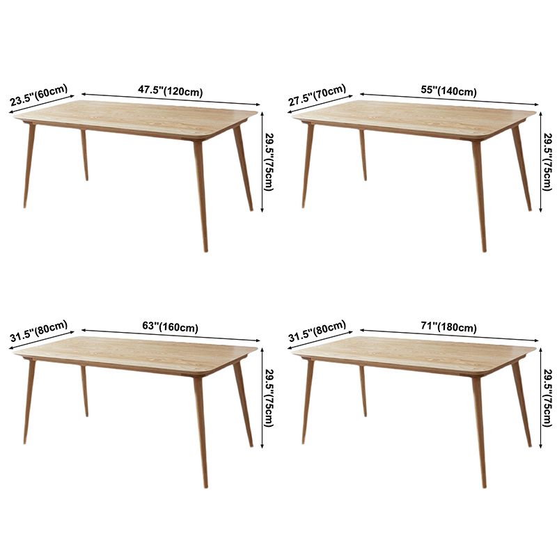 Modern Ash Wood Table Rectangle Dining Table with Wooden 4 Legs for Restaurant