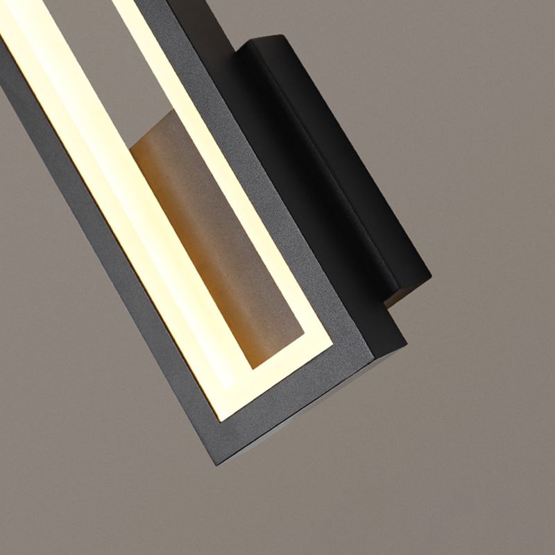 1 Light Rectangle Wall Mounted Lamps Modern Style Metal Wall Sconces