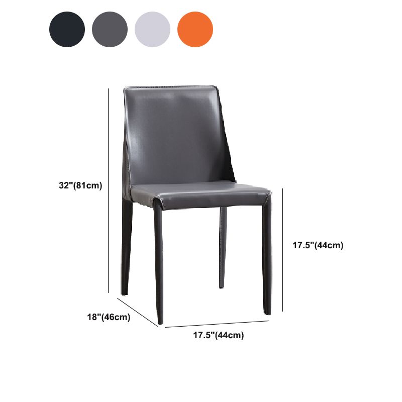 Faux Leather Armless Dining Chairs Modern Home Dining Side Chair