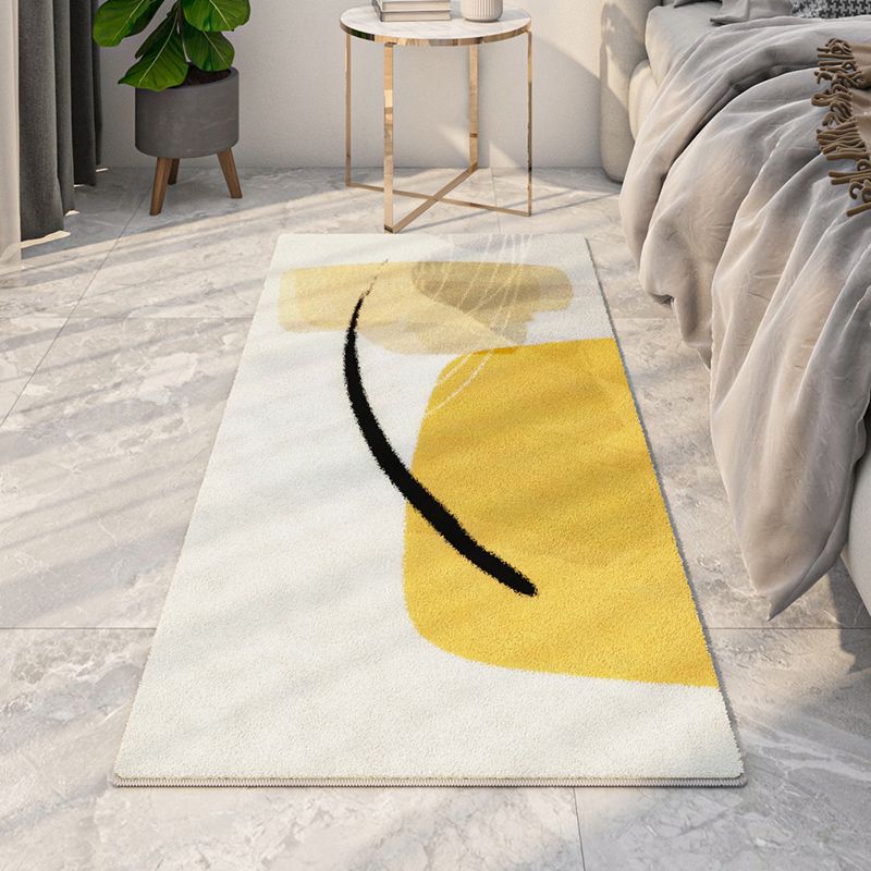 Light Green Modern Carpet Polyester Color Block Carpet Washable Carpet for Living Room