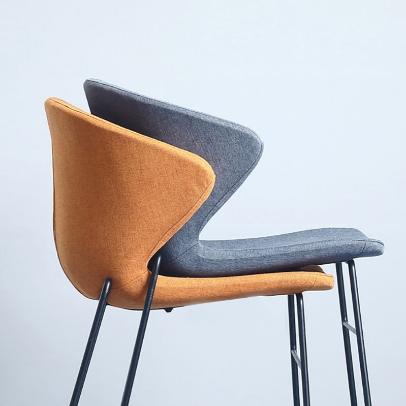 Contemporary Style Dining Chair Armless Metal Side Wingback Chairs for Kitchen