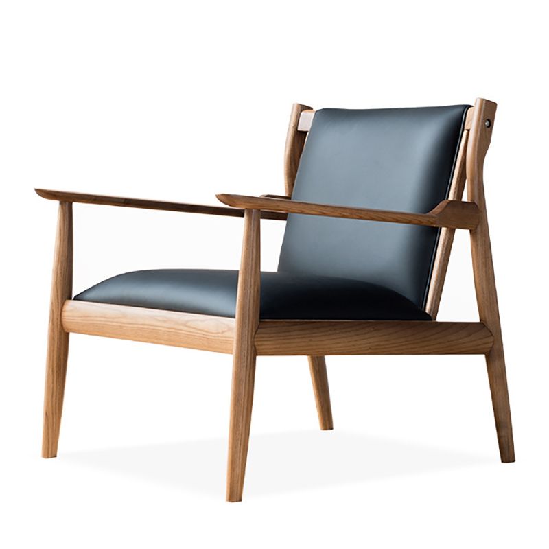 Arms Included Chair Basic Wooden Four Leg and Square Arm Chair