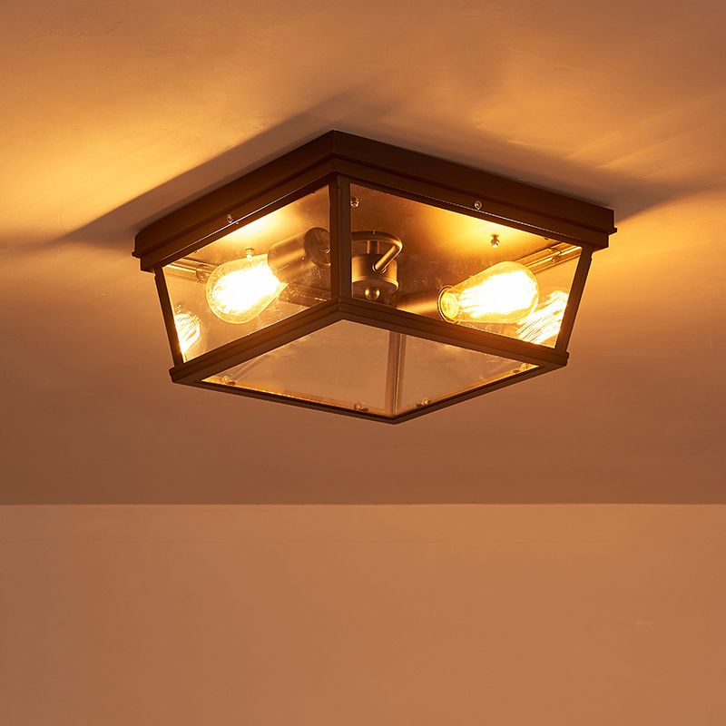 Métal géométrique encastré luminaire couloir encastré plafonnier, noir