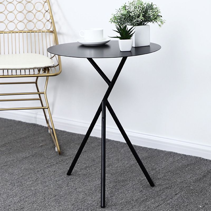Modern Simple Iron Round Side Table Dia 17.7" 3 Legs End Table