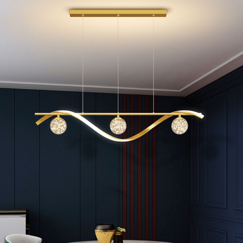 LED Island Light Modern Island Hanging Light with Acrylic Shade for Living Room