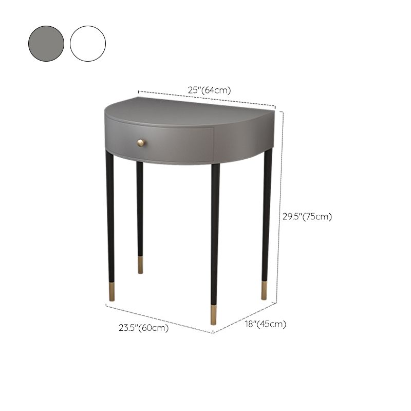 Modern Semicircle Slate Top Table Makeup Vanity with Drawers