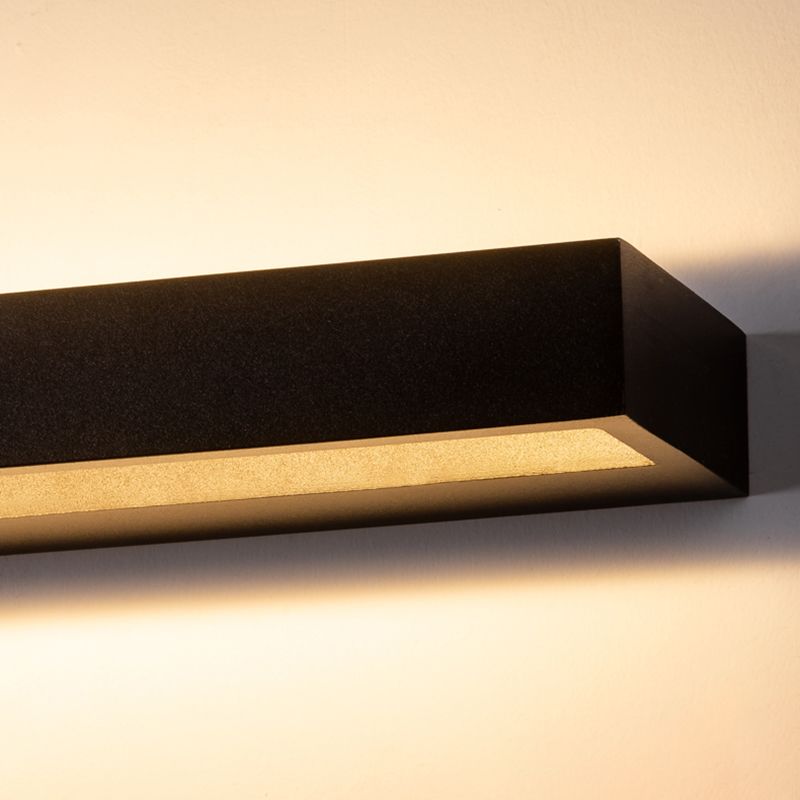 Square Shape Metal Wall Sconce Modern Style Single Light Wall Lighting Fixtures in Black