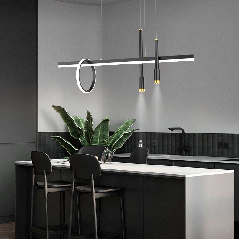 4-Lights Modern Style Island Pendants Metal Pendant Lights for Dining Room