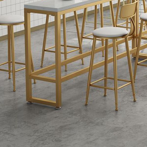 Rectangle Footrest Pub Table Set Glam 1/2/3/4/6 Pieces White Coffee Shop Bistro Set