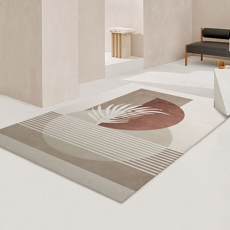 Simple Light Carpet Colored Block Area Carpet Polyester Non-Slip Pet Friendly Rug