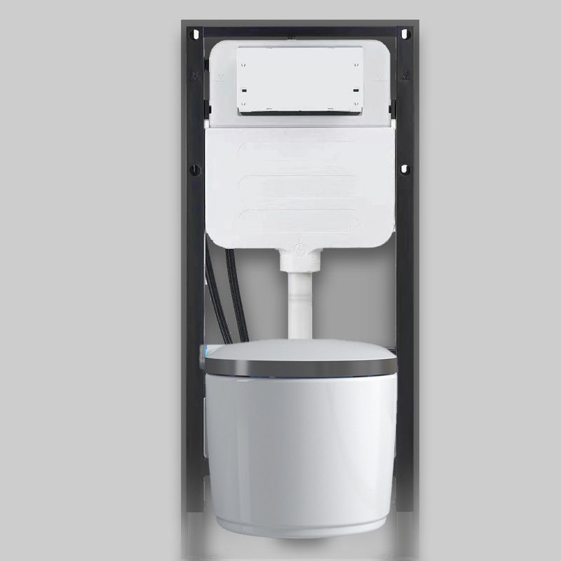 Modern White Gravity Flush Toilet One-Piece Wall Mount Toilet for Bathroom
