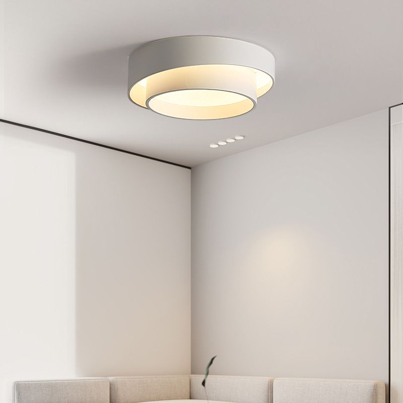 Moderne Stijl Ronde Flush Mount Licht Metaal 1 Licht Plafond Licht voor Slaapkamer