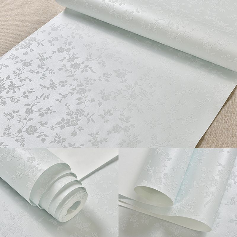 Flower Printed Wallpaper Roll Rustic Semi-Gloss Wall Covering in Pastel Color for Girls Room
