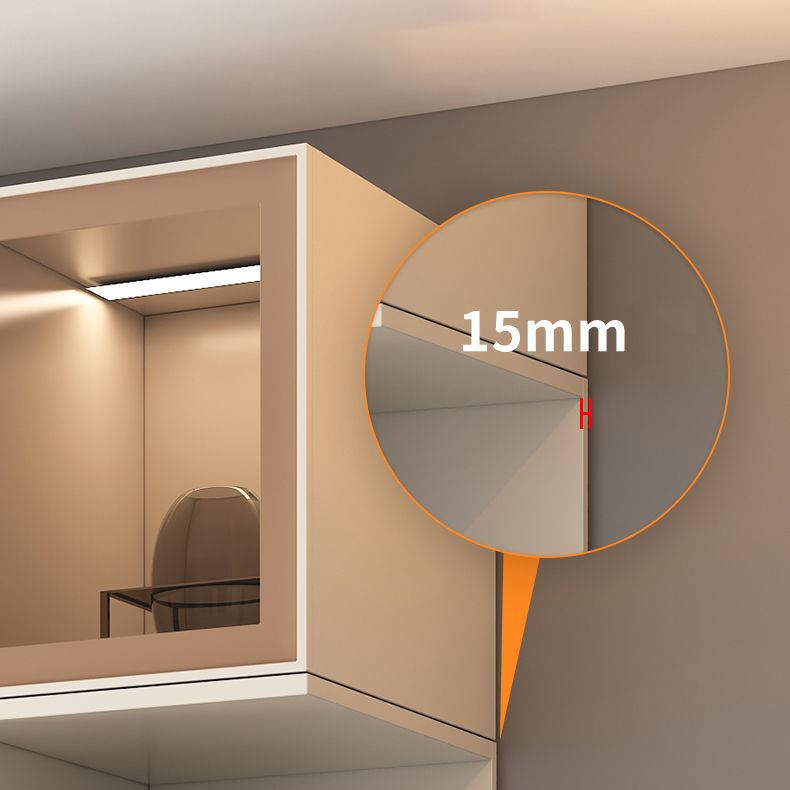 Contemporary Style Wardrobe Armoire Glass Door Armoire with Garment Rod for Home