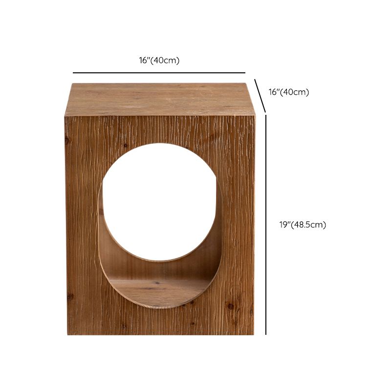 Rustic Corner Table Solid Wood Brown Accent Side Table for Living Room